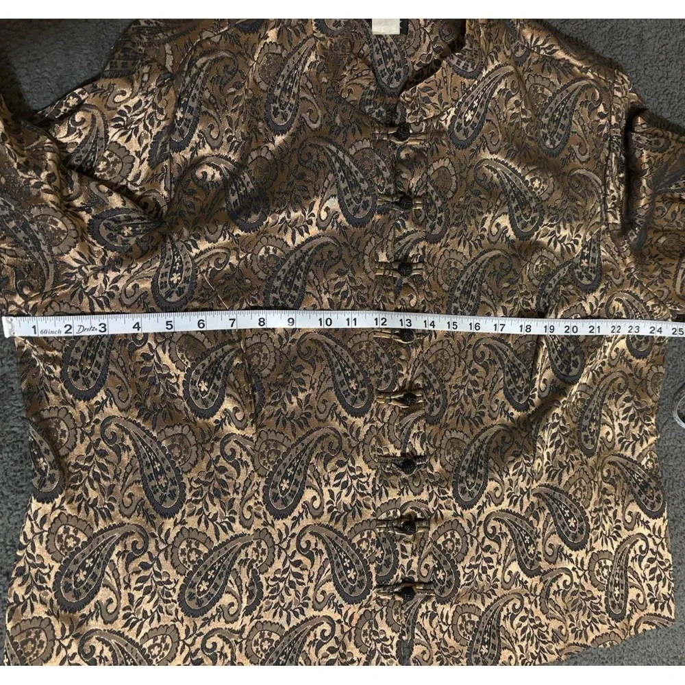 VTG 80s Women MSK Embroidered Dinner Dress Jacket Metallic Gold Paisley Size 22W - Picture 9 of 10